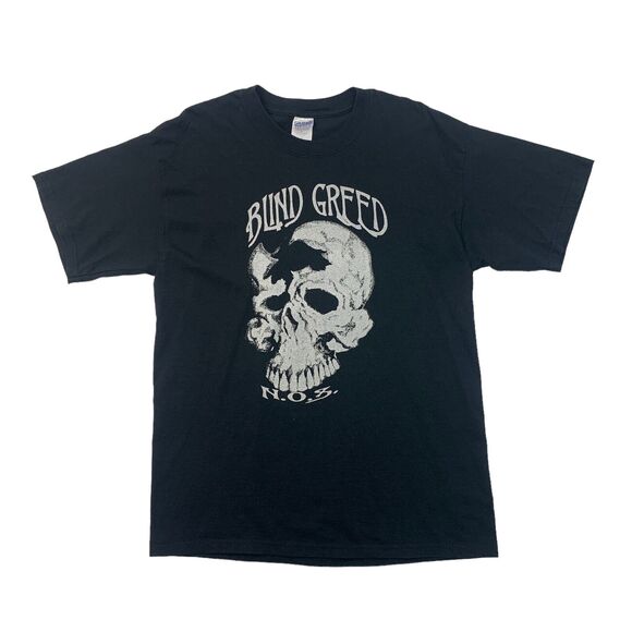 Blind Greed Band T Shirt Mens L Large Black Dark and Heavy Heavy Death Metal Tee - Picture 1 of 9